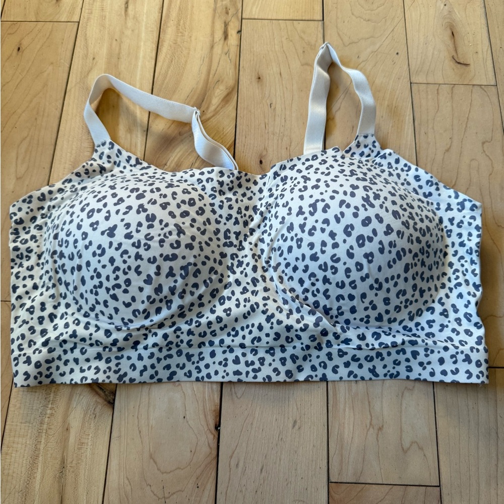 Soma Enbliss White and Black Leopard Print Bra